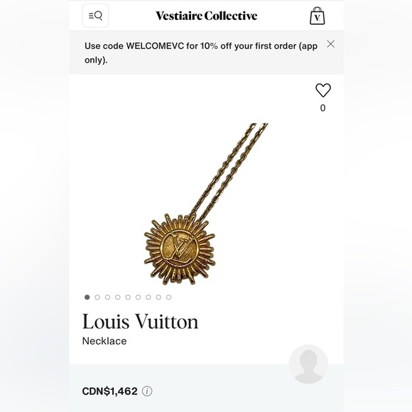 Authentic Louis Vuitton Sunburst Gold Pedant Necklace - Picture 7 of 7